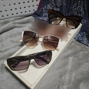 3PC SET 2 FOSTER GRANT SUNGLASSES INCLUDES CAT EYES & READERS